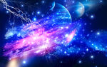 闪电星空