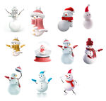 圣诞 雪人 下雪 玻璃球