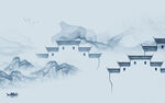 徽派高档山水背景 tif分层