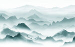 现代 高端山水墙画 TIF分层