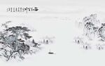 海纳百川水墨山水意境留白背景