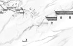 徽派灰色山水框画 文件分层 
