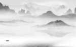 爆款灰色山水框画 文件分层 