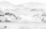 新品灰色山水背景 文件分层 