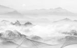 爆款 灰色山水背景 文件分层 