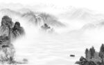 高档 现代灰色山水 TIF分层
