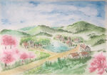 山村水彩画