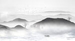 水墨山