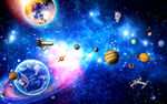 科幻星空背景墙