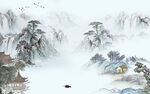 国画 山水电视背景 tif分层