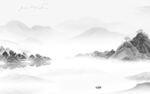 别墅 背景墙山水 TIF分层图