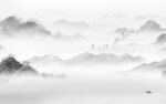 简约 电视灰色山水 TIF分层