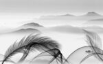 灰色 山水电视背景 tif分层