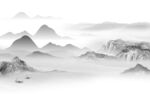 最新 山水灰色背景 tif分层