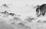 别墅灰色背景山水 TIF分层
