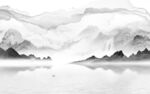 人气 灰色背景山水 TIF分层