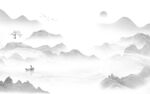 人气 灰色背景山水 tif分层