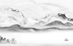 高清 灰色背景山水 tif分层