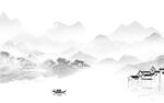 最新 灰色山水背景 tif分层