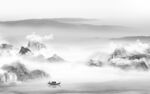 爆款灰色山水背景 tif分层