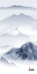 中式玄关画山水图 文件分层 