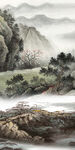 国画家装玄关山水 tif分层
