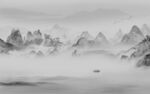大气 中式灰色山水 分层TIF
