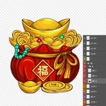 手绘金元宝