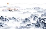 大气客厅山水图 tif分层画