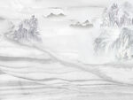 晶瓷画抽象水墨山水风景画