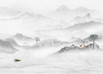 晶瓷画抽象水墨山水风景画