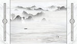晶瓷画抽象水墨山水风景画