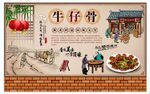 牛仔骨背景墙