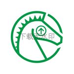绿马矢量插画