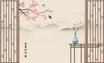 中式屏风花鸟山水