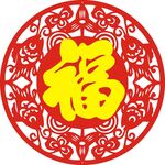 圆形 四季有余 鱼 金福字