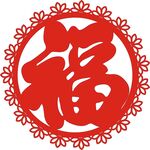 圆形 花边 福字 新设计