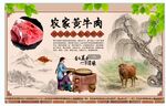 黄牛肉背景墙