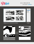 风景图案设计素材平面分层图