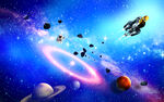 科幻星空背景墙