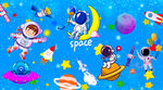 儿童星空宇航员背景墙