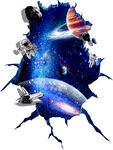 3d立体宇宙星空地板地画地贴
