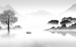 爆款 大气灰色山水 TiF分层