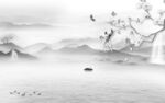背景大气中式山水 tif分层