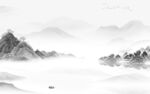 客厅灰色高档山水 tif分层