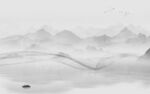 中国风灰色高清山水 TIF分层