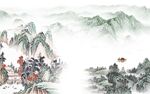 大气客厅山水墙画 TIF分层