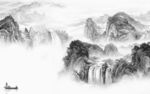 现代 灰色客厅山水 TIF分层