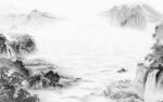 简约灰色客厅山水 TIF分层