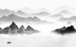 意境别墅墙画山水 TIF分层